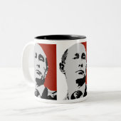 Red Vladimir Poetin Tweekleurige Koffiemok (Voorkant links)