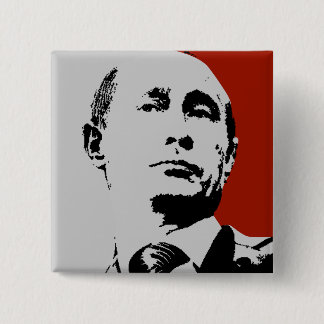 Red Vladimir Poetin Vierkante Button 5,1 Cm