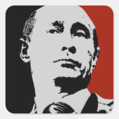 Red Vladimir Poetin Vierkante Sticker (Voorkant)