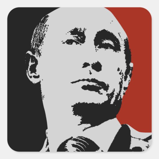 Red Vladimir Poetin Vierkante Sticker (Voorkant)