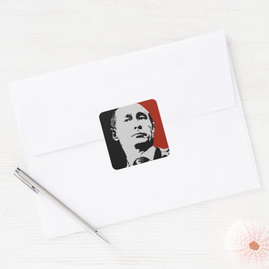 Red Vladimir Poetin Vierkante Sticker (Envelop)