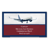 Red Vliegtuig Captain Piloot Plane Sky Magnetisch Visitekaartje (Voorkant)
