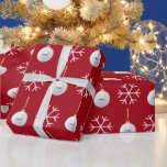 Red Voeg Business Logo Ornament Christmas Company  Cadeaupapier<br><div class="desc">Dit elegante inpakpapier,  met logo-ornamenten,  sneeuwvlokken en uw aangepaste logo,  zou een geweldige aanvulling op uw Xmas-benodigdheden zijn! Voeg eenvoudig uw eigen logo toe door op de optie "personaliseren" te klikken.</div>