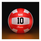 Red Volleyball aanpassen Foto Afdruk (Voorkant)