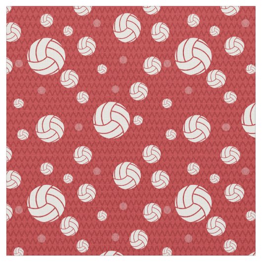 Red Volleyball Chevron Patterned Stof (Close Up)
