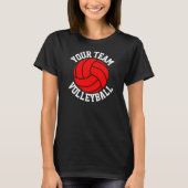 Red Volleyball Custom Team Name Women's Black T-sh T-shirt (Voorkant)