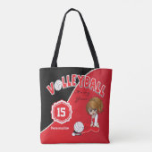 Red Volleyball Diva Girl Tote Bag (Achterkant)