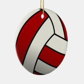 Red Volleyball Keramisch Ornament (Rechts)