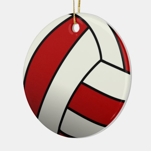 Red Volleyball Keramisch Ornament (Links)