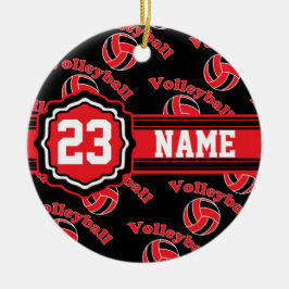 Red Volleyball Keramisch Ornament