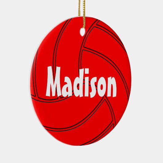 Red Volleyball-kerstversiering Keramisch Ornament (Rechts)