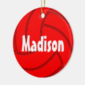 Red Volleyball-kerstversiering Keramisch Ornament (Links)