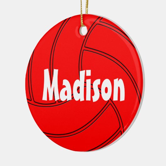 Red Volleyball-kerstversiering Keramisch Ornament (Links)