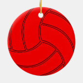 Red Volleyball-kerstversiering Keramisch Ornament (Achterkant)
