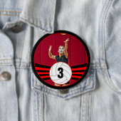 Red Volleyball Player Custom Jersey Number & Photo Ronde Button 4,0 Cm (In situ)