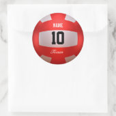 Red Volleyball Ronde Sticker (Tas)
