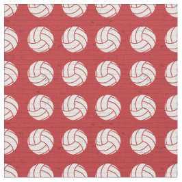 Red Volleyball Wood Floor Pattered Stof