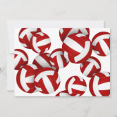 Red Volleyballs Meisjes Verjaardagsfeest Kaart (Achterkant)