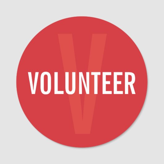 Red Volunteer Badge (Voorkant)