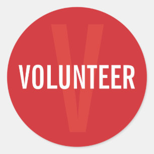 Red Volunteer Badge Ronde Sticker