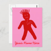 Red Voodoo Doll Briefkaart (Voorkant / Achterkant)