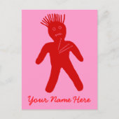 Red Voodoo Doll Briefkaart (Voorkant)