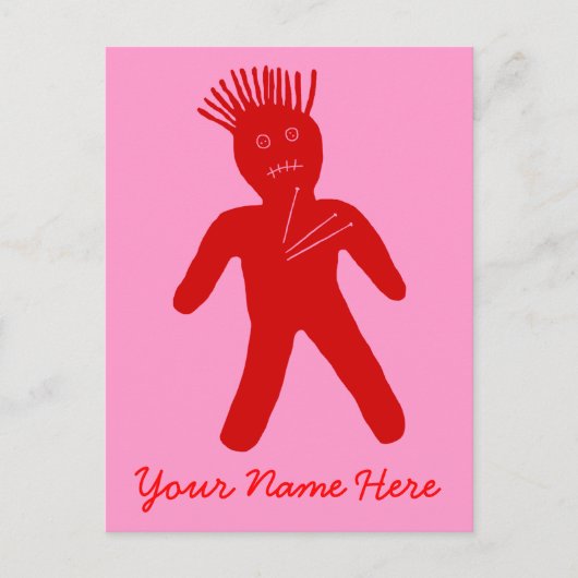 Red Voodoo Doll Briefkaart (Voorkant)
