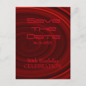 Red Vortex 50th Birthday Bewaar de datum Aankondigingskaart (Voorkant)