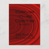 Red Vortex 50th Birthday Save the date 2 Aankondigingskaart (Voorkant)