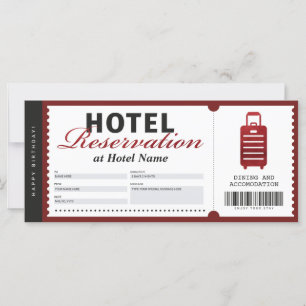 Red Voucher Certificate voor verblijf in hotel