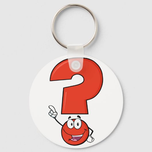 Red Vraag Mark Sleutelhanger (Voorkant)