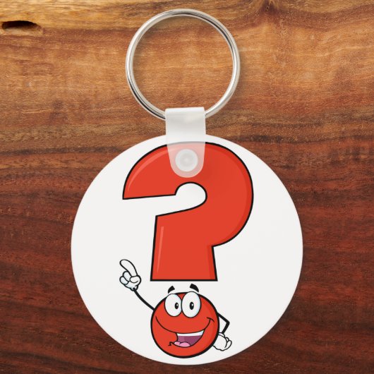 Red Vraag Mark Sleutelhanger (Voorkant)