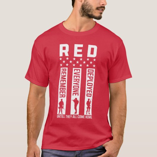 RED Vrijdag herinner iedereen die wordt opgesteld T-shirt (Voorkant)