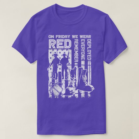 Red Vrijdag Militair Shirt Op vrijdag Draag we Red (Design voorkant)