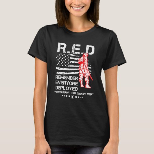 Red Vrijdag militair veteraan herinnert zich allem T-shirt (Voorkant)