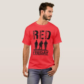 Red Vrijdag Militaire R.E.D. Herinner iedereen Dep T-shirt (Voorkant volledig)
