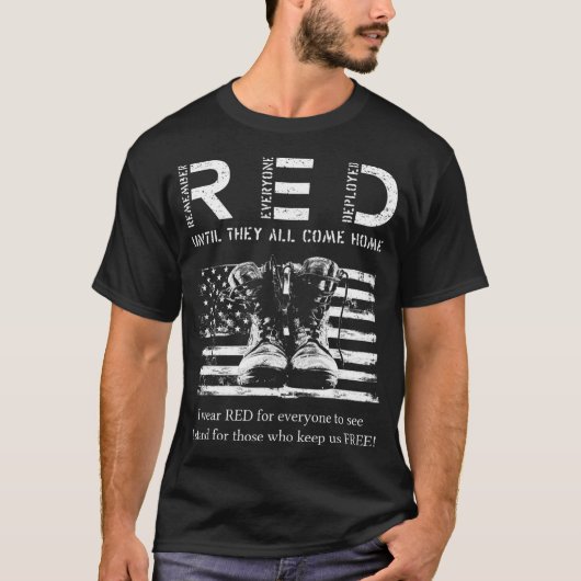 Red Vrijdag Militaire Totdat ze thuiskomen met mij T-shirt (Voorkant)