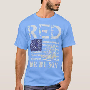 Red Vrijdag Support Son American Flag Heart Milita T-shirt