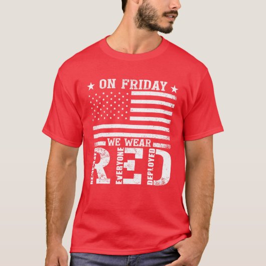RED Vrijdag weet iedereen die de Amerikaanse vlag  T-shirt (Voorkant)