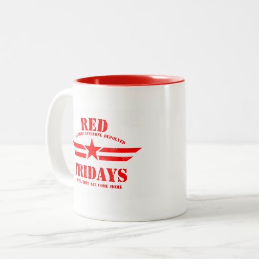 RED-vrijdagen Onthoud dat iedereen is geïmplemente Tweekleurige Koffiemok (Voorkant links)