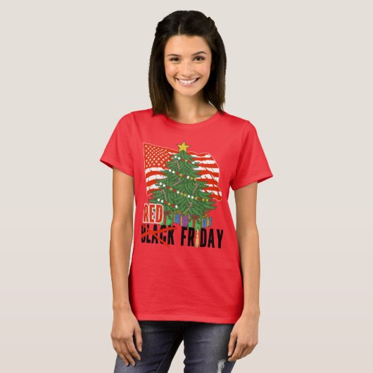 Red Vrije Vrijdag Militaire Plaatsing Zwarte Vrij  T-shirt (Voorkant volledig)