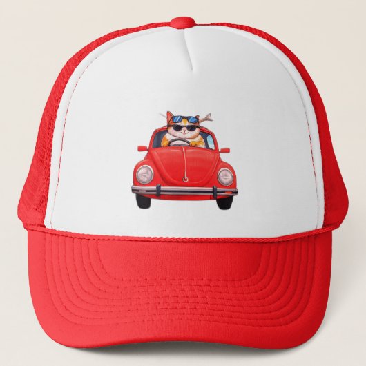 RED VW BUG TRUCKER PET (Voorkant)
