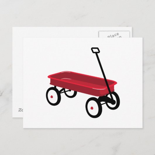 Red Wagon Briefkaart (Voorkant / Achterkant)