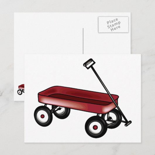 Red Wagon Briefkaart (Voorkant / Achterkant)