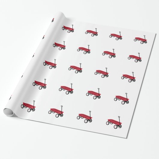 Red Wagon Cadeaupapier (Uitgerold)