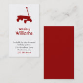 Red Wagon Children Play Date Card Contactkaartje (Voorkant / Achterkant)