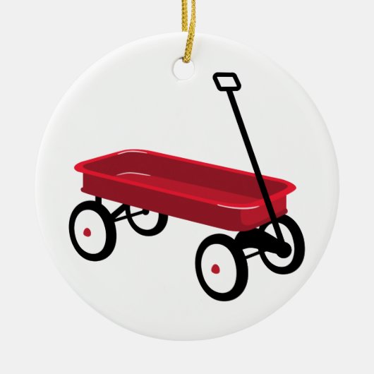 Red Wagon Keramisch Ornament (Voorkant)
