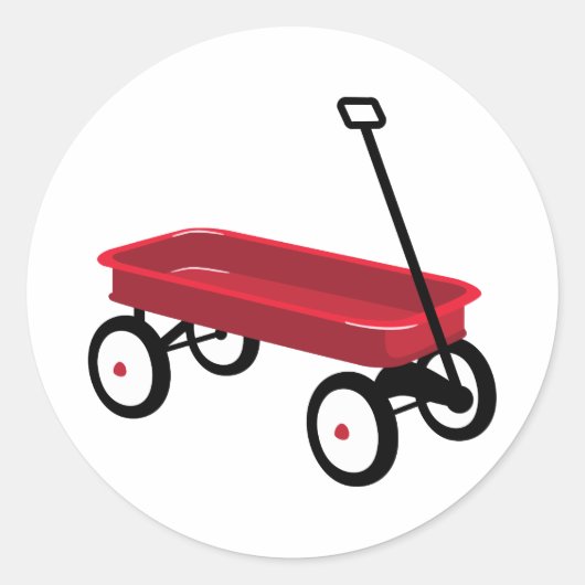 Red Wagon Ronde Sticker (Voorkant)