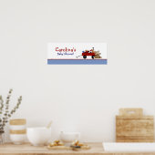 Red Wagon Teddy Bear Persoonlijke banner Poster (Keuken)