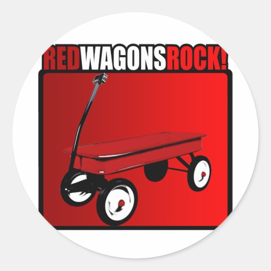 Red Wagons Rock! Ronde Sticker (Voorkant)